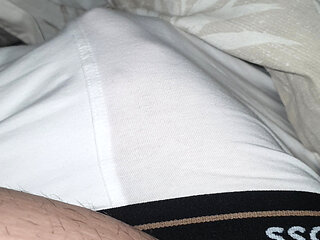 Horny Step Mom hand slip under step son underwear making him a handjob to his big dick