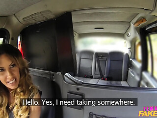 Naughty new driver teases a stud in a car before taking a deep doggystyle