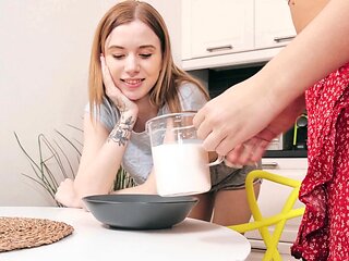 Skinny brunette Jessica uses a vibrator in lesbian sex