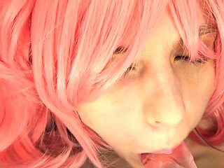 Kawaii Girl Sucks in Cosplay and Swallows Hot Cum Deep Throat