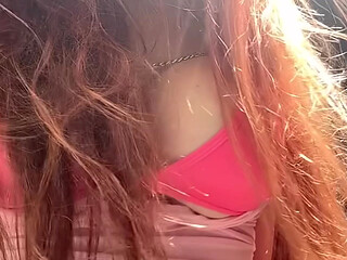 Artemisia Love Making Her Juicy Big Boobs Bounce Outdoor and Showing off Her Perfect Hair