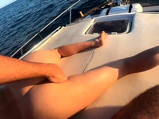 My girlfriend was naked sunbathing until she got too horny