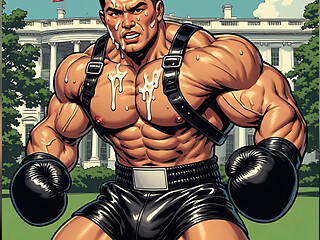 Asian Cum Covered Muscle Men Art