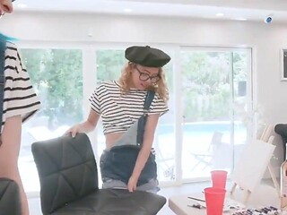 Teen Best Friends Rally to Suck Massive Cock and Big Ass