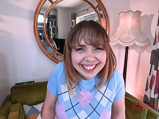 Jim Slip makes love with kinky british brunette Cherry English in pov style