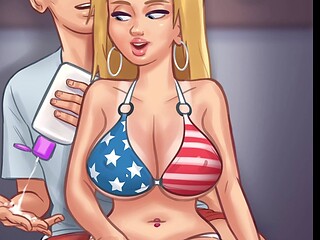 Cum swallowing, swimsuit, total