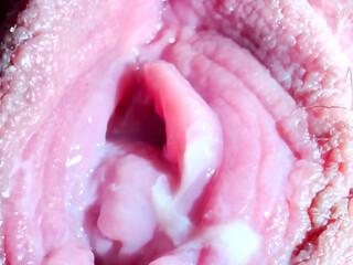 Open Pink Pussy Full of Grool