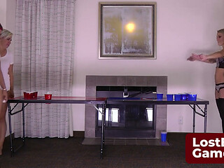 An Awesome Foursome for a Thrilling 2-on-2 Game of Strip Pong