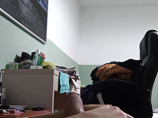 The young man tied his penis with a rope.