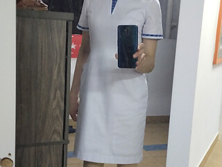 Lets wear someones Singhealth nurse dress, stockings and shoes.