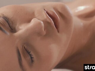 Redhead masseuse turns lezdom session to extreme pleasure