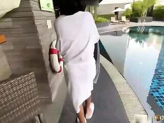 Johntronx - Hot Thai Amateur Babe With Big Ass and Small Tits Gets Fucked in the Pool - POV HD