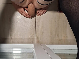 Inverted chastity femboy gets fucked