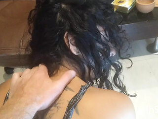 Self fucking wall mounted dildo and anal fuck