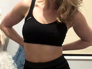Perfect blond making solo masturbation