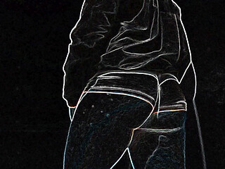 Shaking my big booty with a black filter