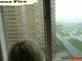 A neighbor went to get salt when it was raining outside the window