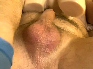 Cum in Pocket Pussy and Creampie Myself