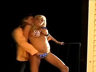 Hot blonde with nice body gives head and gets nailed