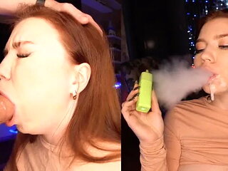 She Smokes and Sucks My Dick! and then I Cover Her Face with Sperm! Just Look...