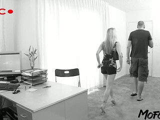 Blonde adult star receives a sloppy cum on her rear