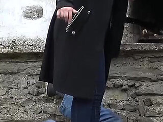 Slave Trampled Hard with Rubber Boots