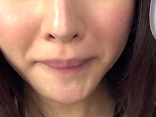 Mai Imai Fills a Glass with Her Dripping Saliva in POV While Showing You Her Tongue