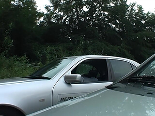 Wild Car Sex with Busty Blonde Getting Fucked Outdoor