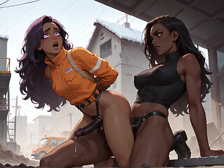 The Best Ebony Fucky-fucky on a Snowy Street! the Purple-haired Queen's Pleasure in Ebony XXX.