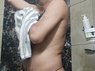 indian desi man sex and show shower shoe and masterbation