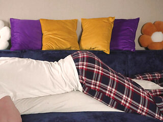 College Femboy Plays with His Tight Ass with His Fingers for the First Time Dreaming of a Big Dick