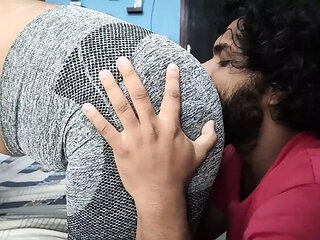 Indian Couple Hot Romance - Boobs Sucking & Ass Kissing