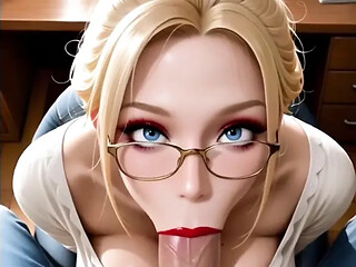 3D anime babe takes dual penetration with gusto