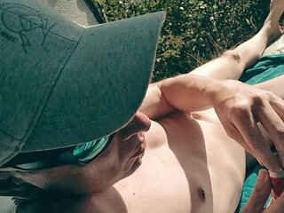 Amateur guy gets frisky outdoors with some public masturbation fun