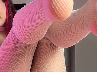 Tight Latex Slut Sucks and Footjobs Him Until Hes Completely Drained