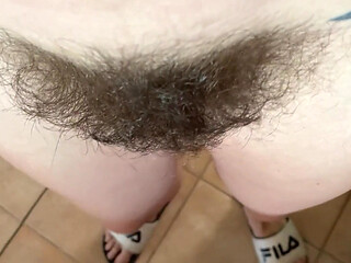 Hairy pussy POV closeup
