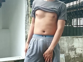 Asian Boy Extreme Outdoor Masturbation at Cemetery