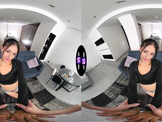 A couple has sex in different poses with their clothed teen Breiny Zoe