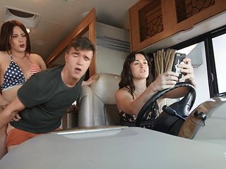 Hitcher Girl Loves Married Ass - T-girl hitckhiker Isabella Gomez ass fucking for a ride in RV
