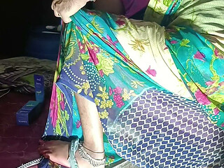 Stepmom's ass fucked by stepson's cock at night standing up in doggy style Hindi audio