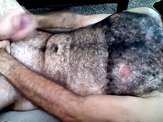 Hairy Horny Daddy Strokes His Big Cock