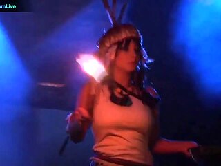 Stage performer Dorothy Black going topless and frolicking with fire