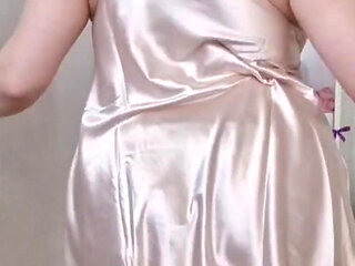 Your Girlfriends Satin Nightdress Try-on - Soft & Smooth Asmr