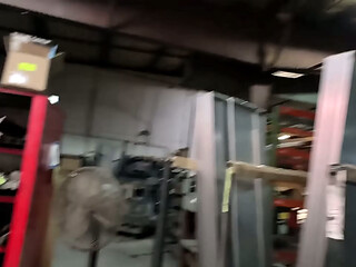 Blue collar man putting in work and busting a nut on his smoke break