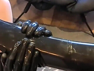 Latex stockings worship