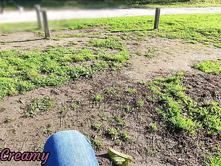 FLASHING my COCK in front a everyone in a PUBLIC PARK and my STEPDAUGHER HELPS me CUMSHOT - REAL SEX RISKY