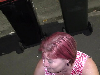 Kiwi Trashy MILF Public Disgrace pissed on in busy street while taking out the rubbish