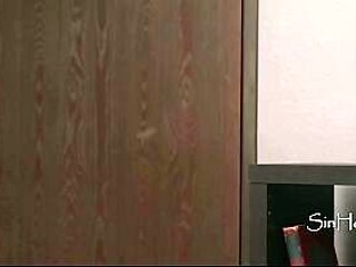 Blindfolded stepmom gets it on with stepson in a shocking office tryst