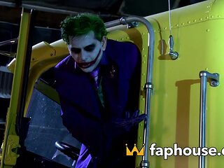 Joker and Two-Face screwing handsome superheroine