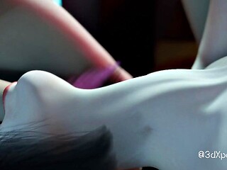 Extreme Deepthroat in Hentai Nexus 3: Busty Brunette Neon Dreams